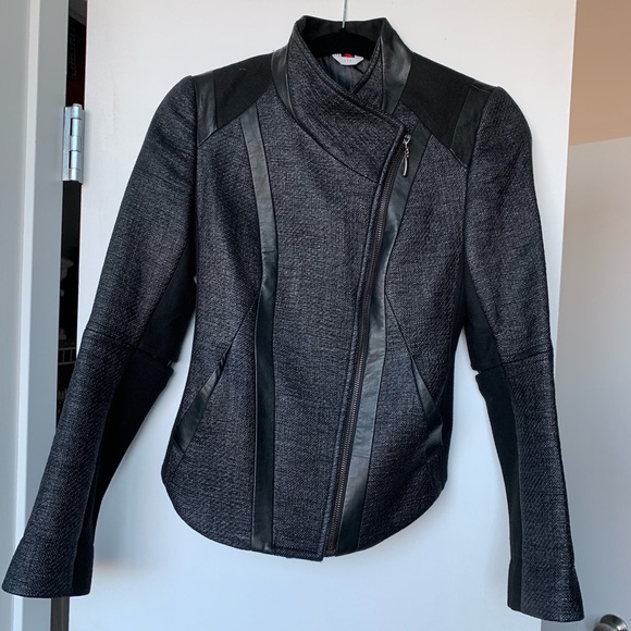 marcanio x minicucci Jackets & Blazers - Black fitted blazer with leather detailing
